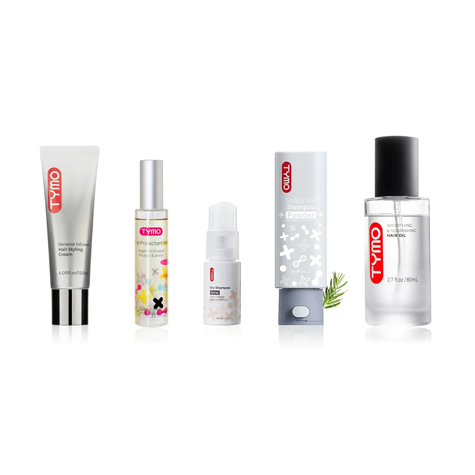 powder shampoo +dry shampoo+hair oil+heat mist+sty