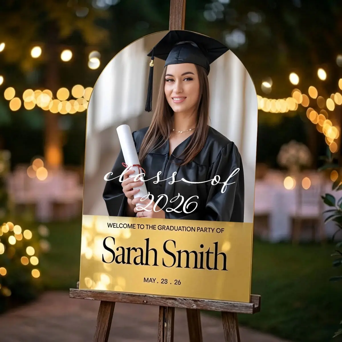Custom Photo Graduation Party Sign — Class of 2026