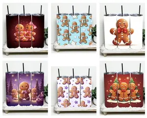 Gingerbread Man 20 oz tumbler with straw