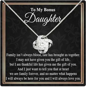 Bonus Daughter Gifts from Stepdad, Step Daughter Gifts from Stepmom, Stepdaughter Gifts from Stepdad, Father Stepdaughter Necklace, To My Bonus Daughter Necklaces, Christmas Gifts for Bonus Daughter