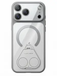 US Patented MagSafe Dual Ring Phone Case, HJF x JECE Clear Foldable Kickstand No Wobble Cover for iPhone 17 Pro Max
