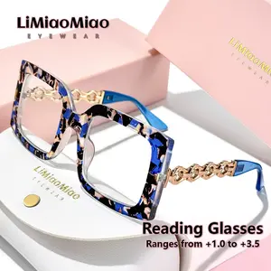 Square Reading Glasses for Men and Women, Vintage Clear Transparent Computer Readers, Magnification +1.0 to +3.5, Includes Case and Cloth
