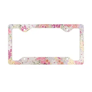 Coquette Colorful Floral Metal License Plate Frame