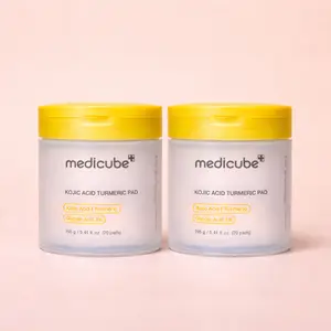 Medicube Kojic Acid Turmeric Pad, Gentle Brightening Exfoliating Toner Pads with 3% Glycolic Acid, Dark Spot Corrector for Sensitive Skin