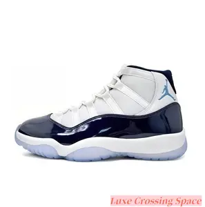 White mesh + Navy patent + Icy blue outsole. These highs are pure college legendSneakers