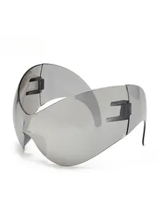 Unisex Futuristic Cyberpunk Oversized Sunglasses for Men and Women Y2K Style Retro Sci Fi UV Protection Fashion Eyewear T1065