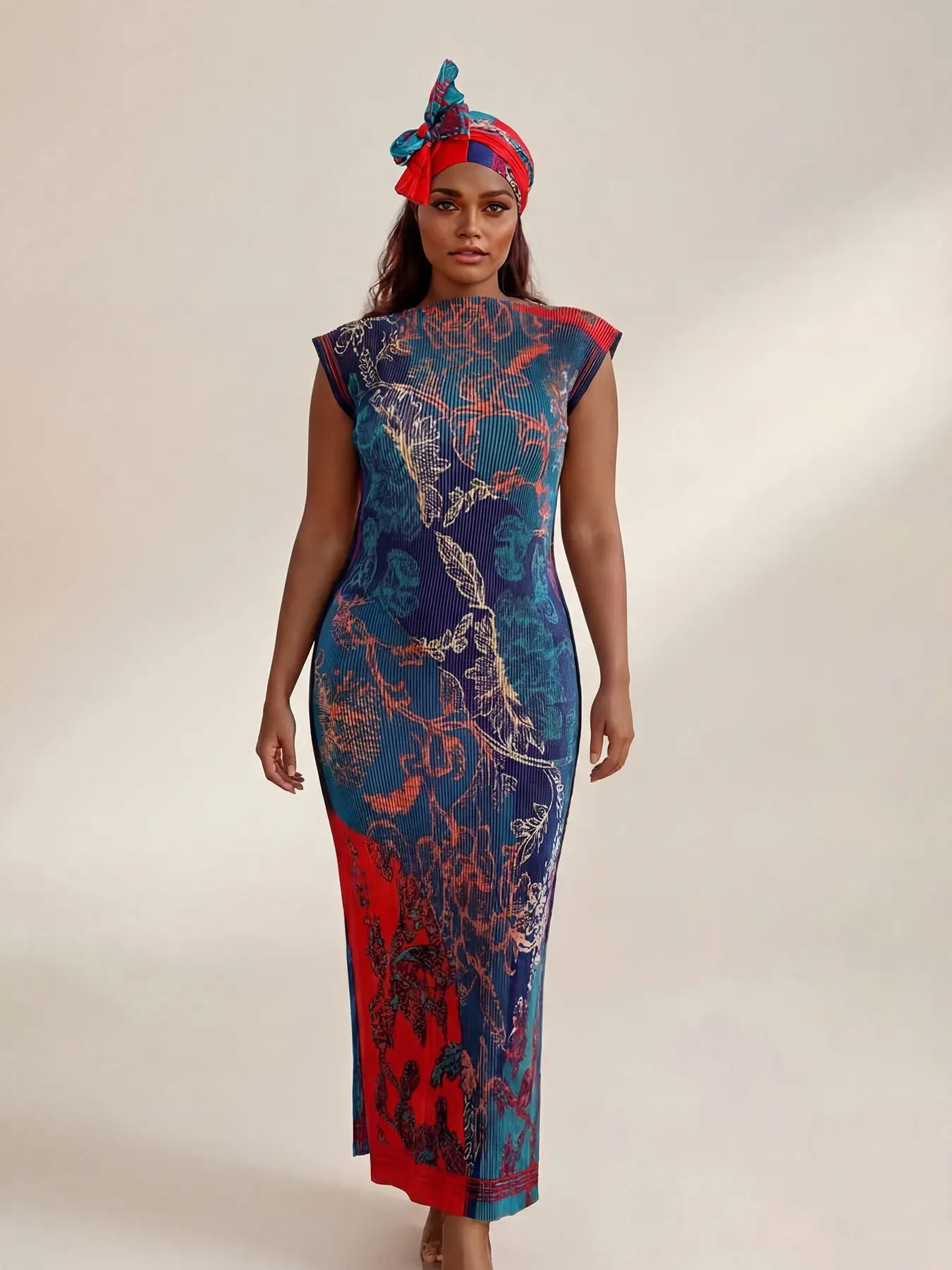 Women's Elegant All-Over Printed Long Dress Set, Slim Fit Moo Moo Robe &  Scarf, Beach Sun Protection Shawl for All Seasons - TikTok Shop