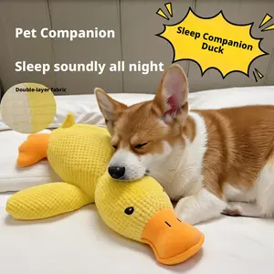 Plush Yellow Duck  Chew  - Chew-Resistant, Self-Entertainment Boredom-Relief Sound Device for Corgi Puppies Nylon Interactive Dog Chewing Toy