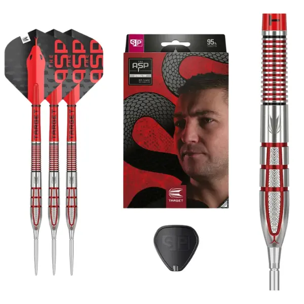 Target Darts Nathan Aspinall G2 (Generation 2) 95% Tungsten Steel Darts Set - Champion Edition, Unique Barrel Design, Balanced Grip, 26mm Swiss Tips, PDC World Matchplay Approved, Adult, Generation Two