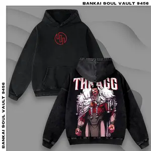 Thragg Invincible Vintage Wash T-Shirt Hoodie Bootleg Inspired Heavyweight Oversized Unisex Streetwear Graphic