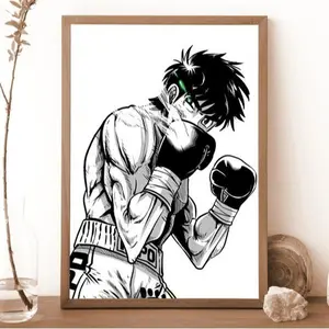 Hajime No Ippo Anime Poster - UNFRAMED - Hajime No Ippo Anime Vintage Prints | Boxing Anime Manga Wall Art , Anime Wall decor, Home Decor, Birthday Gift. Photo Ornaments Decoration Room Artistic