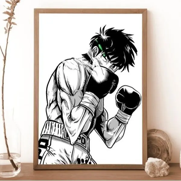 Hajime No Ippo Anime Poster - UNFRAMED - Hajime No Ippo Anime Vintage Prints | Boxing Anime Manga Wall Art , Anime Wall decor, Home Decor, Birthday Gift. Photo Ornaments Decoration Room Artistic
