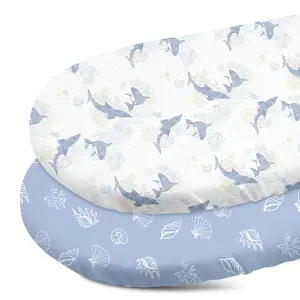 2 Pack Baby Bassinet Sheets, Breathable Cozy Soft Bedding Fitted Sheet, Universal Fit for Standard Mattress, 32"x16", Unisex for Boys and Girls