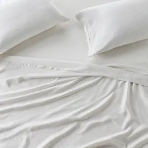 Full 100% Linen Sheet Set Dark Gray Micro Stripe - Casaluna