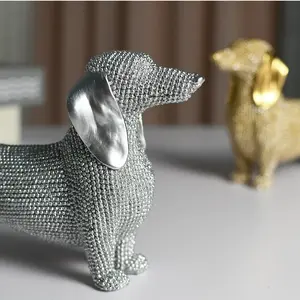 Dachshund Dog Design Ornament, 1 Count Modern Art Abstract Figure Sculpture Desktop Statue Decoration, Home Decor for Living Room Bedroom Office, Gift for Friend & Family, Interior Decoration Accessories