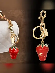 Strawberry Series Sweet Cool Bag Charm, Cute Cherry Car Keychain Ring, Realistic Tree Strawberry Accessory for Women, Keychain For Bags