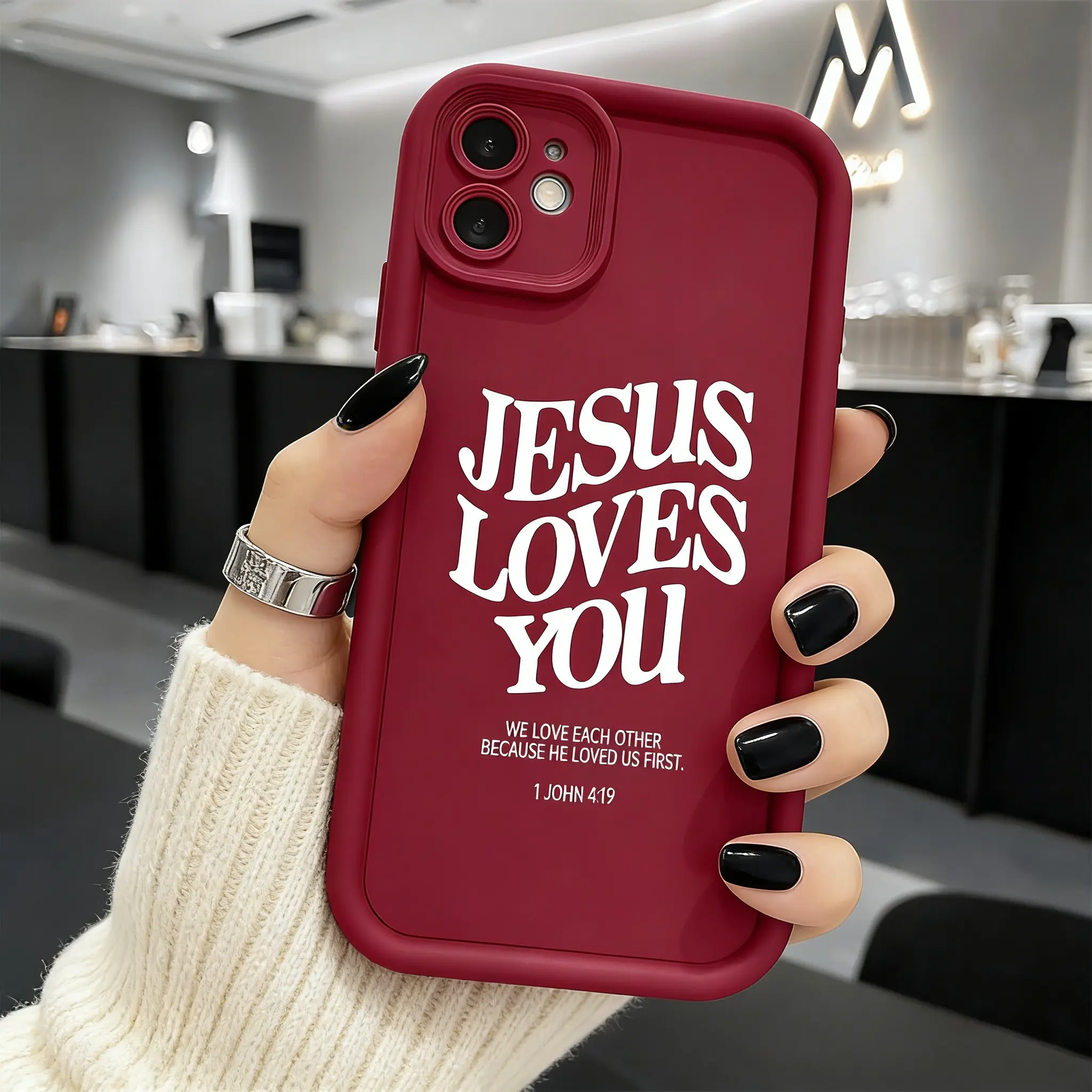 Soft Silicone Durable Phone Cover Casing - Full-Body Shockproof Accessory for iPhone 17 Pro Max, 16 Plus, 15, 14, 13, 12, 11, AirE JESUS Cellphone Devices