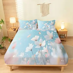 3pcs Bedding Set, Queen/king Size, Deep Pocket Design, Non-Slip Multifunctional Pet-Friendly, Polyester Fiber