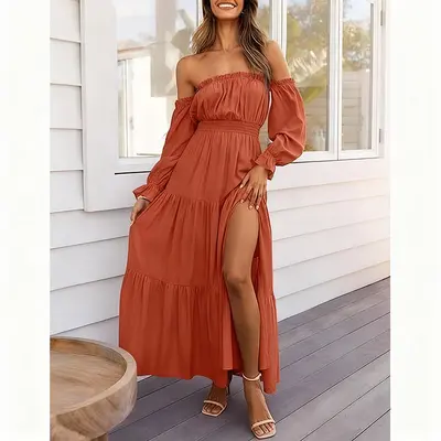 maxi dress dark red Blaise Burgundy Satin Maxi Dress - 12