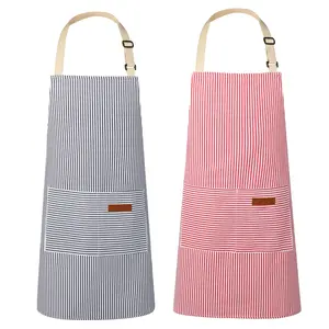 Kitchen Apron with 2 Pockets, Adjustable Neck Strap Cooking Apron for Men and Women