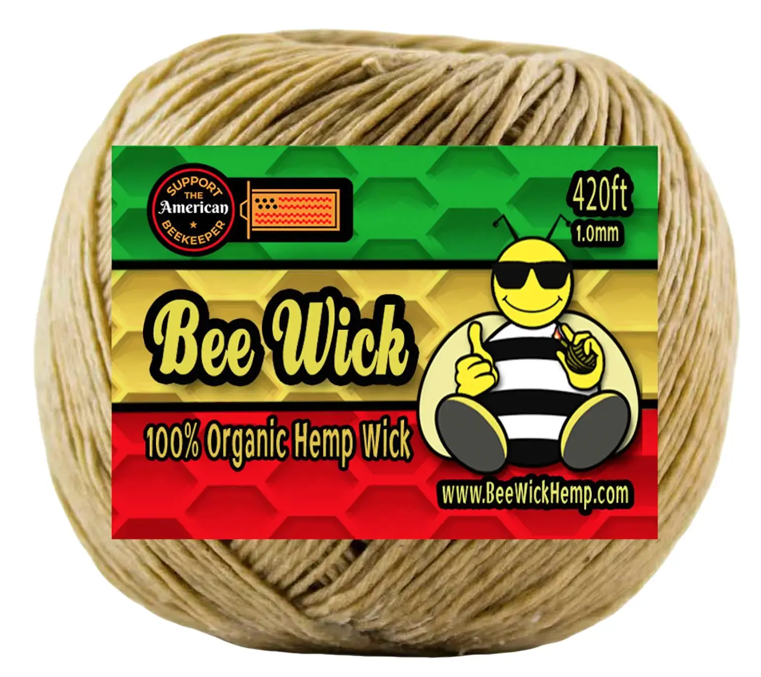 Bee Wick 100% Organic Hemp Wick Made with American Beeswax