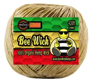 Bee Wick 100% Organic Hemp Wick Made with American Beeswax