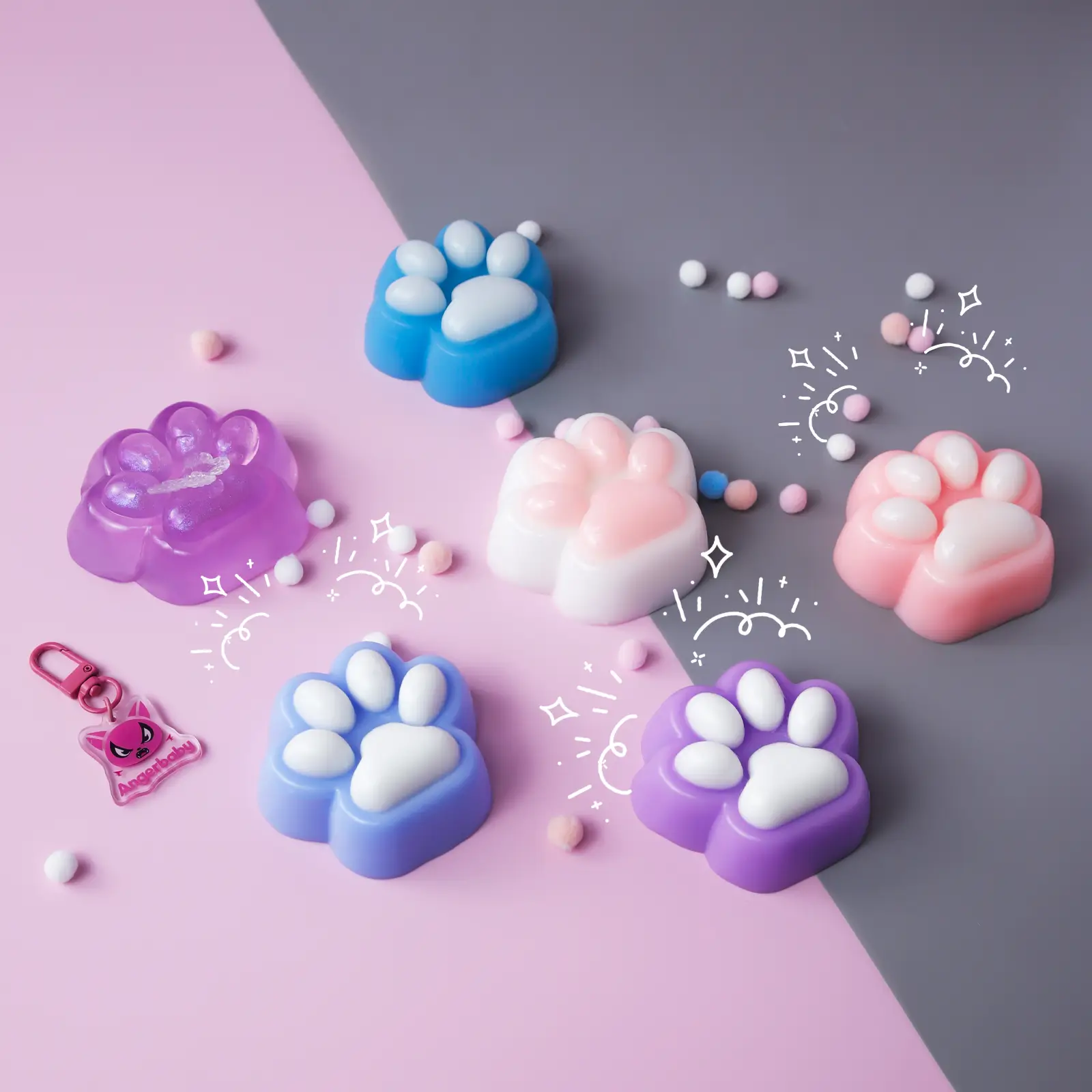 [Easter Toys]Sticky Handmade Silicone Catpaw Taba Squishy Perfect for Kids & Adults Easter Gift Basket Essentials for Kids