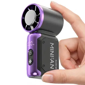Mini Portable Handheld Fan, Pocket-Sized Turbo Personal Fan with Smart LED Display, 3600mAh Rechargeable Battery (Up to 10 Hours), Powerful Airflow & Quiet Operation for Travel, Outdoors, and Office