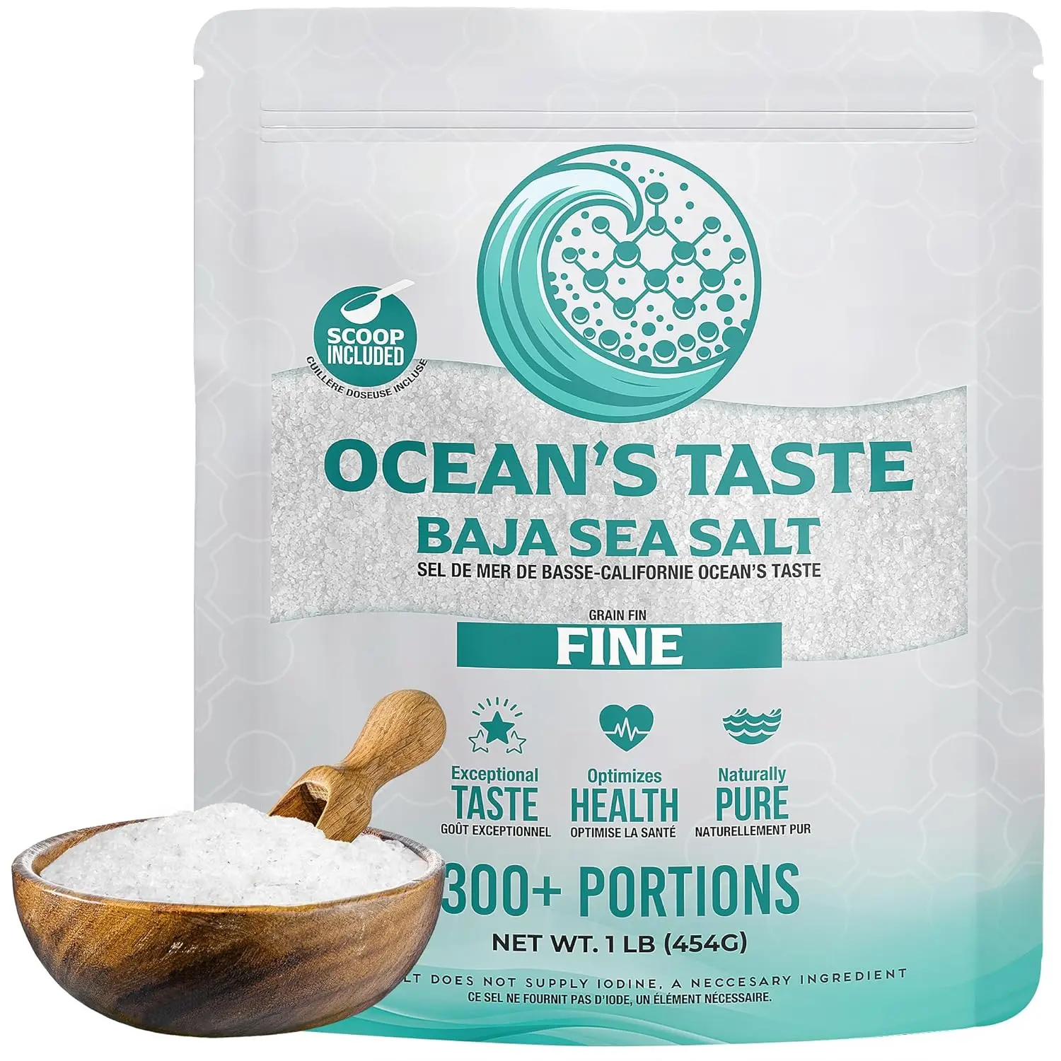 Ocean's Taste Baja Sea Salt, 1LB Baja Mineral Sea Salt, Fine Grain, 4X ...