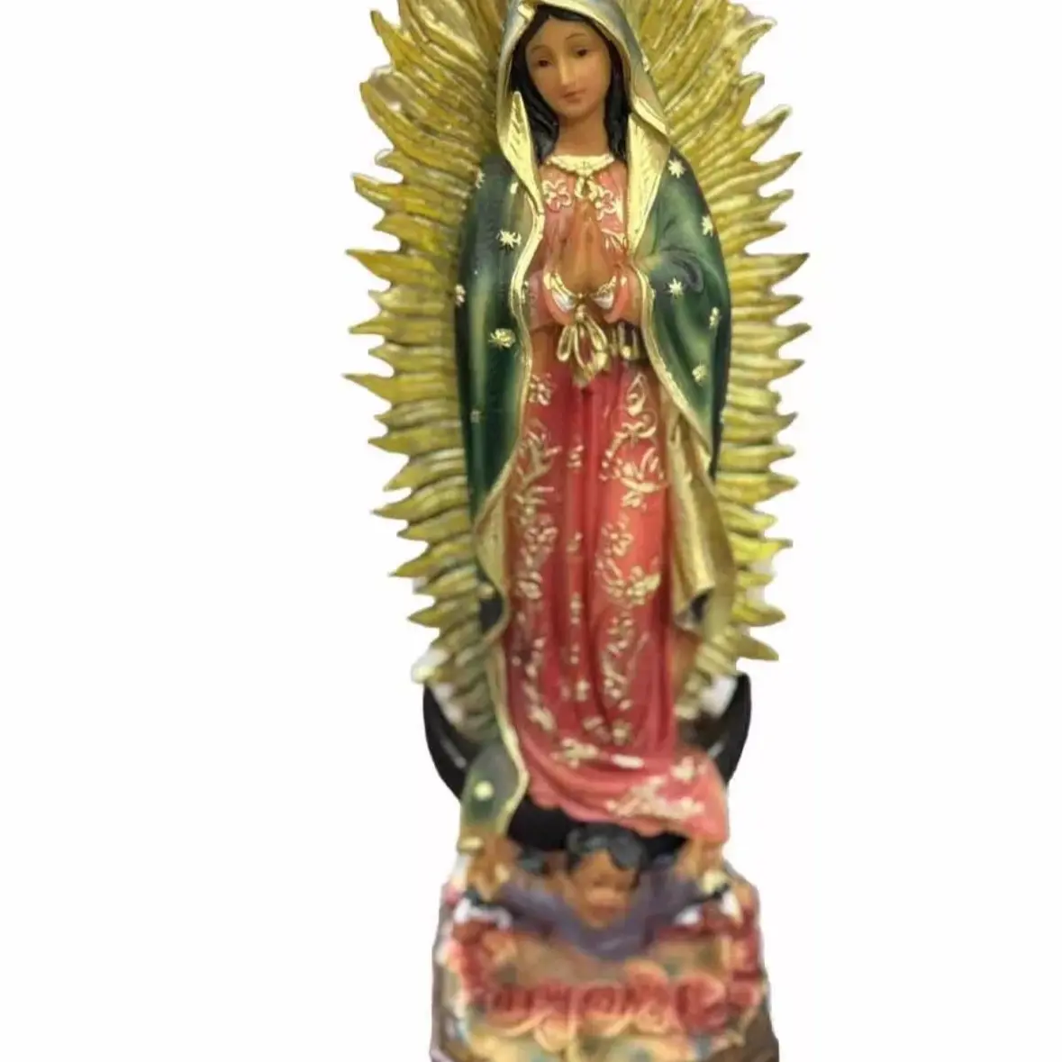 Our lady of guadalupe the blessed virgin lady resin 12" statues holy mother Green Religious Ornaments Decor