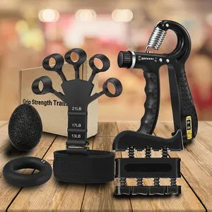 Hand Grip Strengthener Kit (5 Pack)Forearm GripAdjustableResistance Hand Gripper, gripper ,forearmveins,FingerExerciser, Finger Stretcher,Grip Ring StressRelief Grip Ball ForAthletes,Portable Home Gym HandStrength Training ToolFitness exerciser forearm