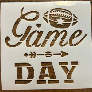 Football Game Day 10 MIL Mylar Reusable Painting Stencil for Festive Crafting Projects Easy Application & Versatile Use in America Perfect for Artists and Crafters