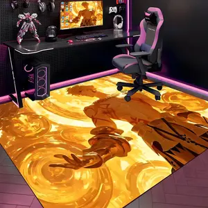 G-Gilgamesh Floor Mat Gaming Room Soft Flannel Floor Rug Non-Slip Absorbent Doormat for Esports Setup, Bedroom, Entrance, Gamer Home Decor, Anti-Skid Washable Mat, Multiple Sizes Available