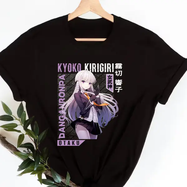 Women's Kyoko Kirigiri Danganronpa Anime Essential Short-Sleeve Unisex T-Shirt, Lightweight 1-Piece Everyday Top