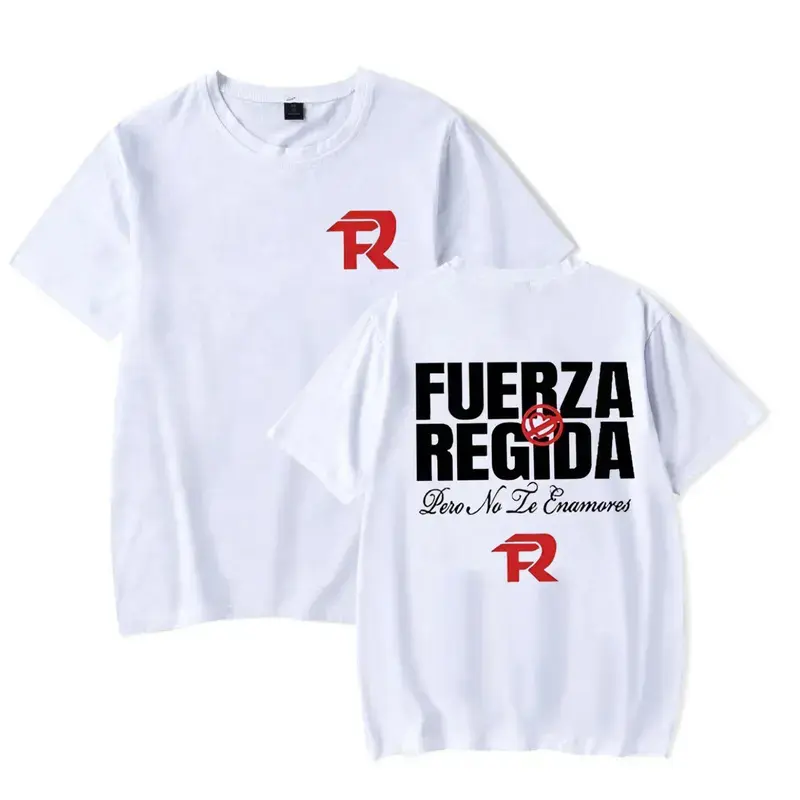 Men's Fuerza Regida Pero No Te Enamores Casual Cotton T-Shirt - 2-Sided Bold Graphic, Short-Sleeve, Round Neck, Minimalist Moderate Fabric, Pepper Comfort Colors, Party-Ready Music Fans Menswear Top