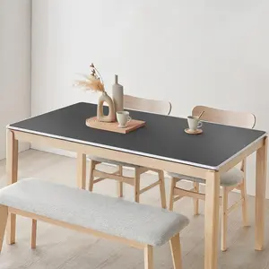 Dark Gray 1.5mm Thick Waterproof Anti Scratch Oil Resistant PVC Rectangle Table Protector Mat for Dining Table Office (30" x 60")