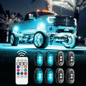 2026 RGB Underglow LED Lights for Cars & Motorcycles, Wireless Remote Strobe Warning Light, Waterproof Multi-Color Ambient Lighting Kit for Truck Jeep ATV Night Riding Mods