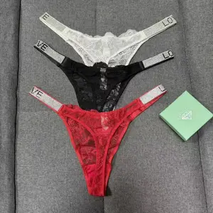 3PCS Women Thongs Sexy Lace Female Underwear See Through Low Rise Women Panties Floral Seamless Underpanty Ladies Tanga