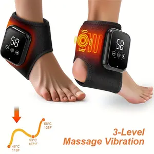 Wireless foot massager, ankle massager, foot heating pad with thermal vibration massage function, rechargeable heating wrist warmer, 3 vibration and heating modes, holiday gift, New Year gift, Christmas gift