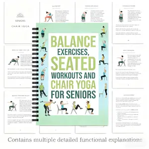 30-Day Chair Yoga Program for Seniors, Gentle Sitting Exercises, Printable Chart, Safety Guide, Home Fitness & Flexibility Training, Spiral Bound Planner