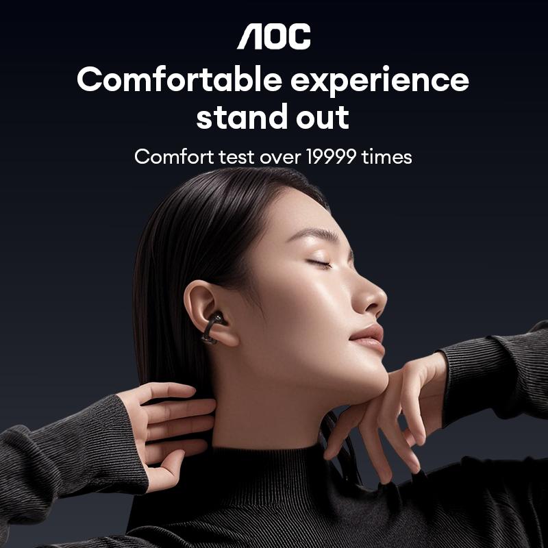 AOC ACD1501 Clip-On Wireless Headphones with 2025 Bluetooth 6.0, Faster & Stable Connection, Low Power Use, IPX5 Waterproof Audio Earbuds for Music & Calls, Comfortable for Sports & Workouts AOC ACD1501 Clip-On Wireless Headphones with 2025 Bluetooth 6.0, Faster & Stable Connection, Low Power Use, IPX5 Waterproof Audio Earbuds for Music & Calls, Comfortable for Sports & Workouts