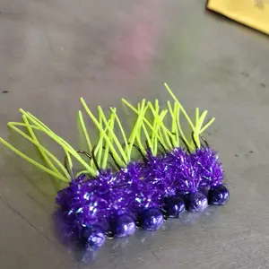 Purple and chartreuse silicone skirting 2 pack