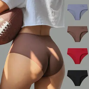 Women's 4-Pack High-Waist Seamless Thongs – Tummy Control Cotton Underwear for Everyday Comfort