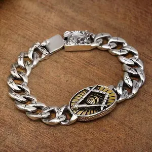 Horus Eye God Omni Vision Trendy Men's Personality Bracelet Cross Phoenix Pattern Totem Popular