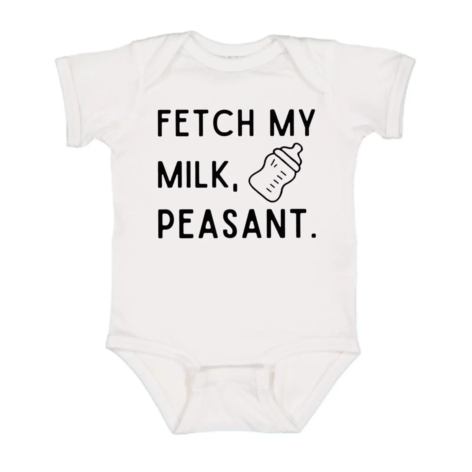 Fetch My Milk Peasant Baby Onesie, Cotton Baby Clothes Girl Boy