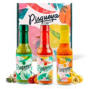 Pisqueya Hot Sauce Variety Pack (3-Pack) | Latin-Caribbean Hot Sauce Gift Set with Tropical Fruit & Peppers | Low Sodium, No Additives, Plant Based, Gluten-Free