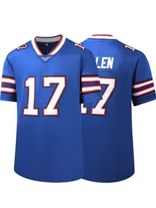 Men's Football Jersey, Embroidered Lettering, Breathable Pullover, Short Sleeve Top for Outdoor Sports & Exercise