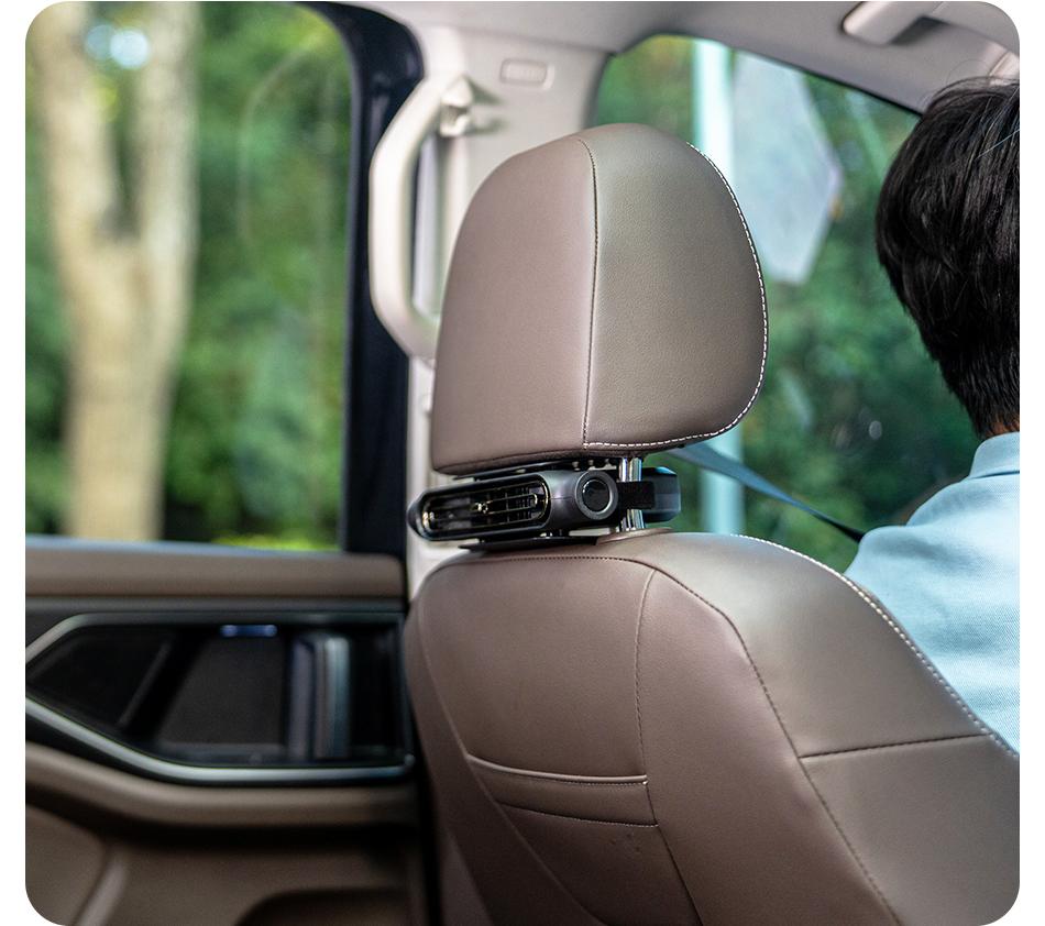 2026 Upgraded Car Fan, Mini Portable USB Cooling Fan for Driver & Passenger Seat, 3 Wind Speeds Quiet Backseat Headrest Neck Fan for Kids Baby, Universal Vehicle Accessories for Car Jeep Van RV Truck