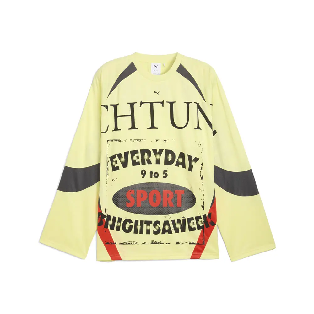 PUMA Mens Nine To Five V-Neck Long Sleeve Jersey Casual - Yellow