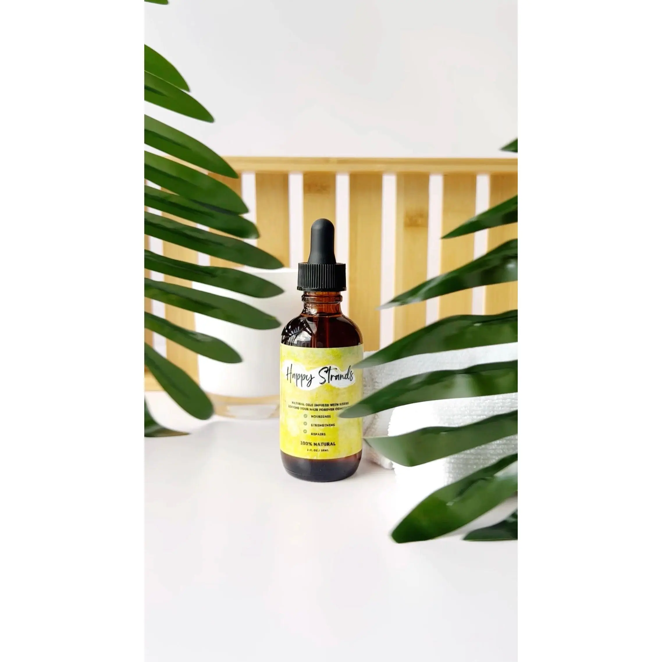 Happy Strands Care 'Herbal Hair Oil' for Nourishing Scalp, Lightweight Formula, Supports Healthy Hair Growth, Non-Greasy, Daily Use - Haircare